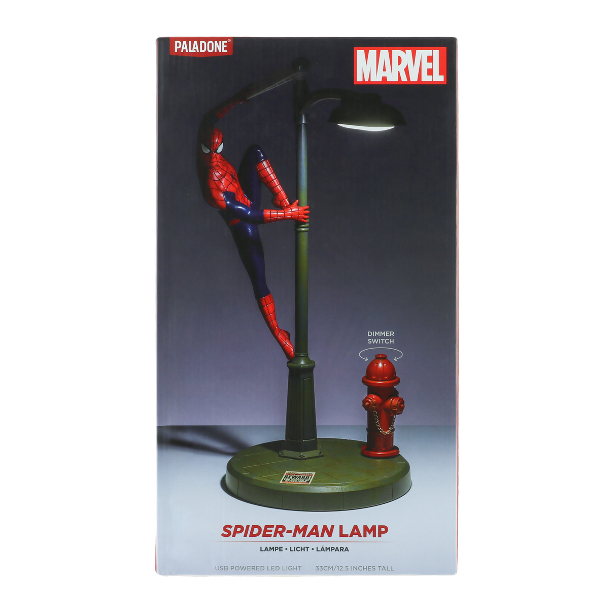 Lampa 3D model Spiderman decoratiune luminoasa LED 3 trepte de iluminare USB 33cm licenta oficiala Marvel - Lampa