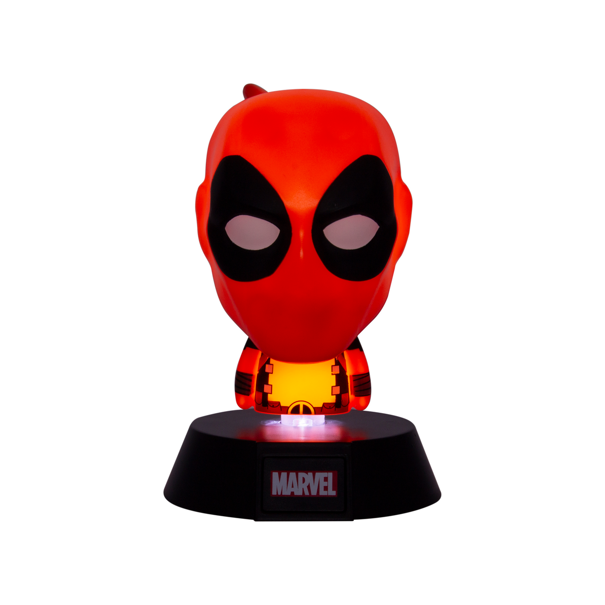 Lampa decorativa model Deadpool de veghe noptiera birou sau gaming 10cm decoratiune luminoasa LED forma 3D personaj