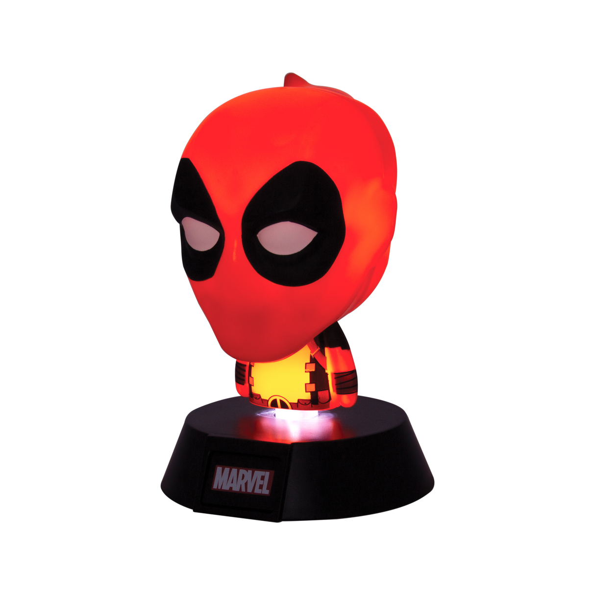 Lampa decorativa model Deadpool de veghe noptiera birou sau gaming 10cm decoratiune luminoasa LED forma 3D personaj