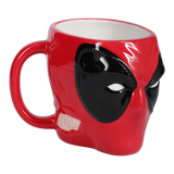 Cana ceramica model Deadpool efect 3D rosu + negru Capacitate 550ml licenta oficiala Marvel - Cana