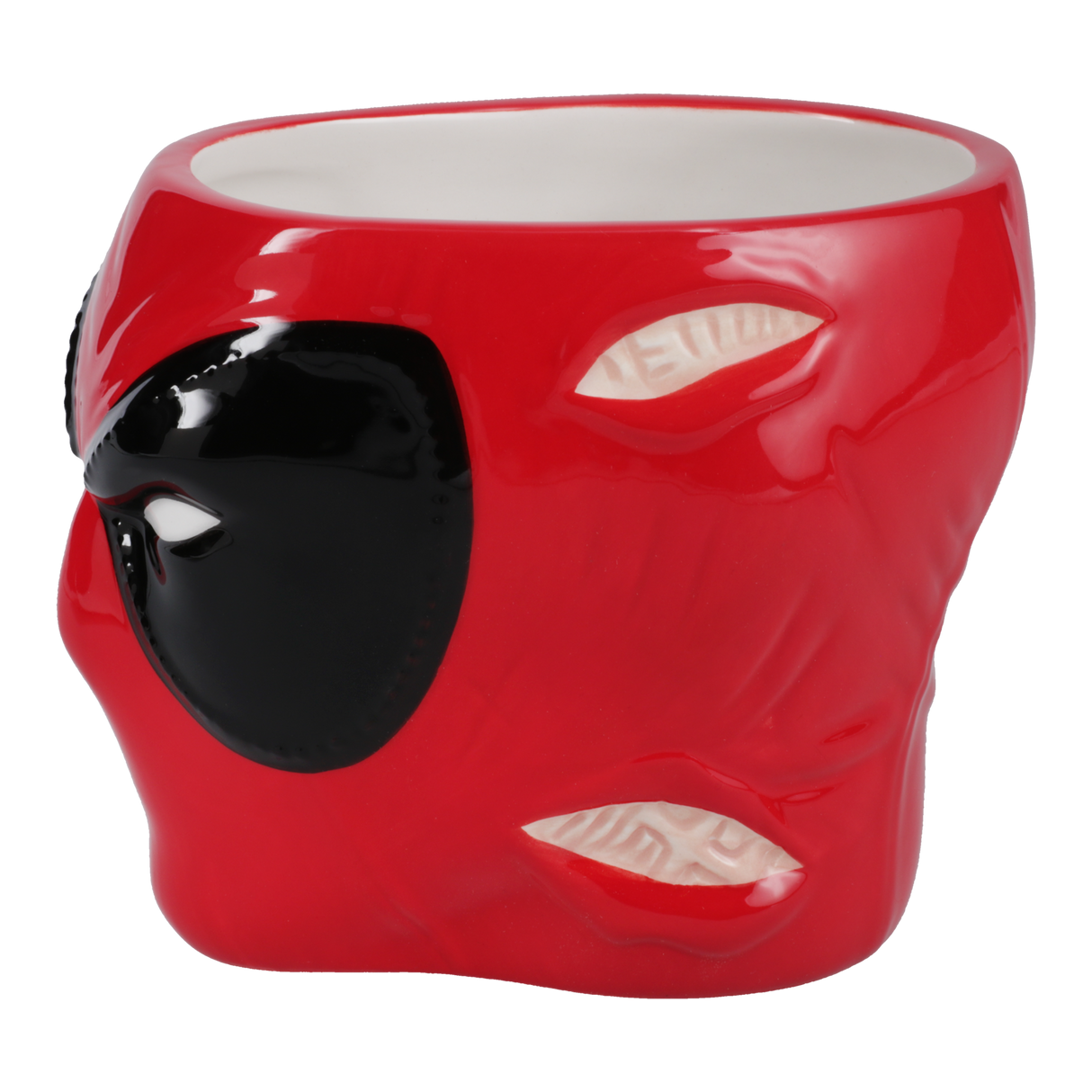 Cana ceramica model Deadpool efect 3D rosu + negru Capacitate 550ml licenta oficiala Marvel - Cana