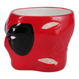 Cana ceramica model Deadpool efect 3D rosu + negru Capacitate 550ml licenta oficiala Marvel - Cana