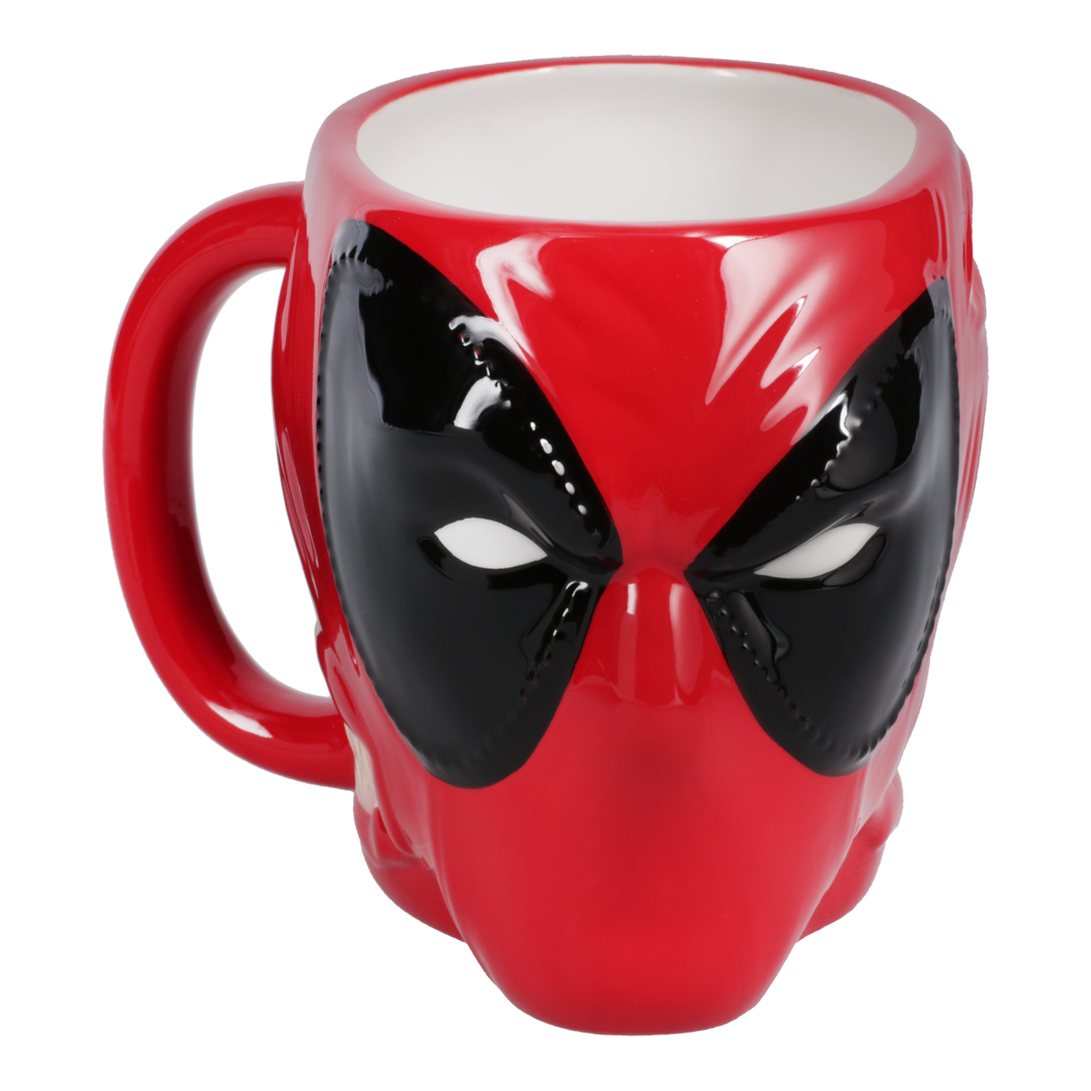 Cana ceramica model Deadpool efect 3D rosu + negru Capacitate 550ml licenta oficiala Marvel - Cana