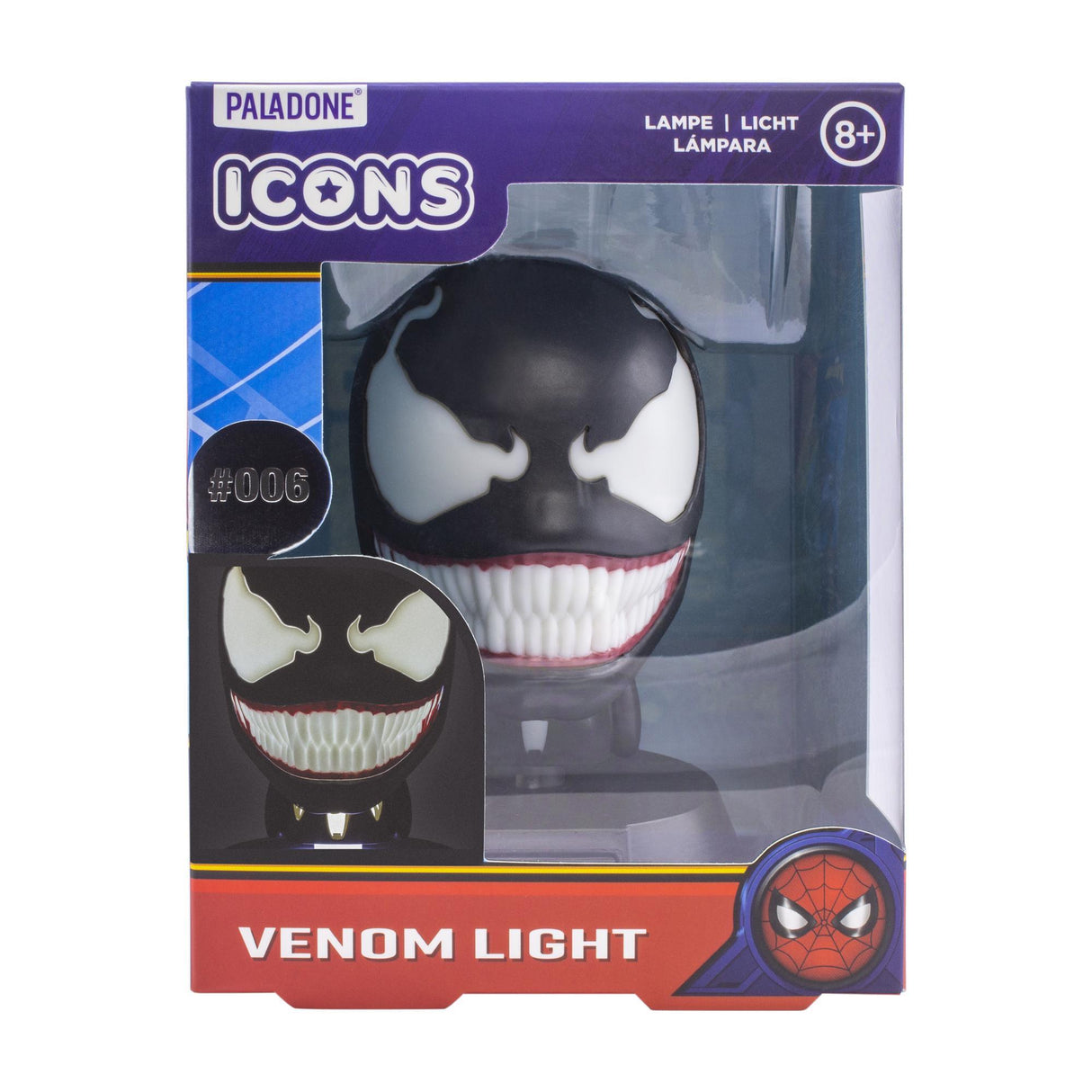 Lampa decorativa model Vemon - Spiderman de veghe noptiera birou sau gaming 10cm decoratiune luminoasa LED forma 3D