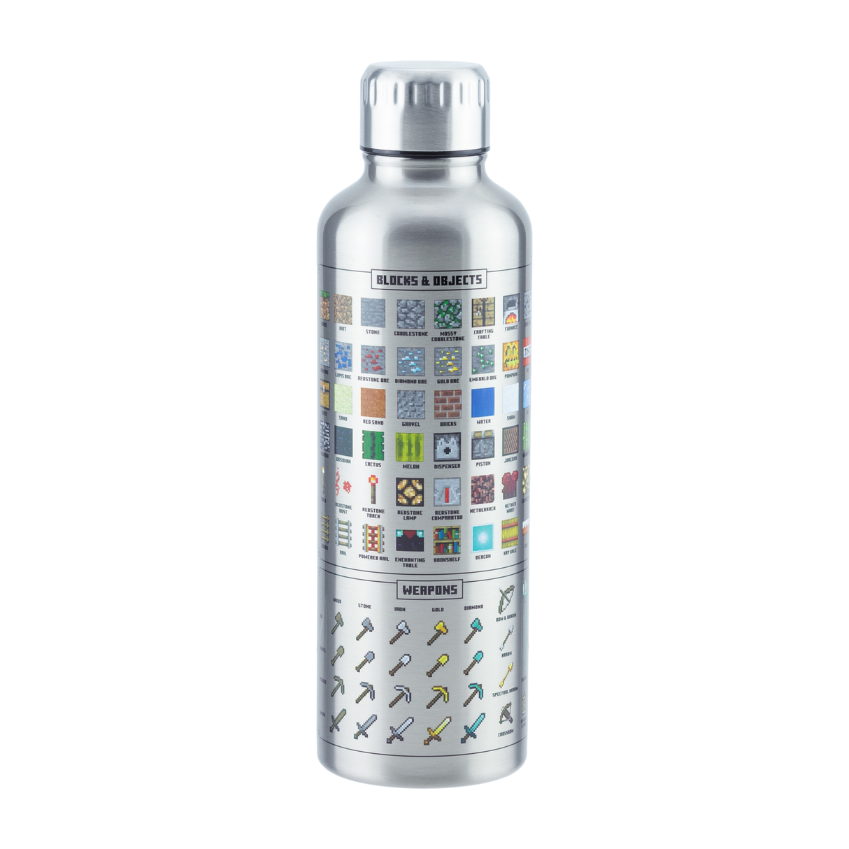Sticla termica de voiaj model Minecraft material INOX capac prin insurubare inchidere etansa,capacitate 500ml licenta