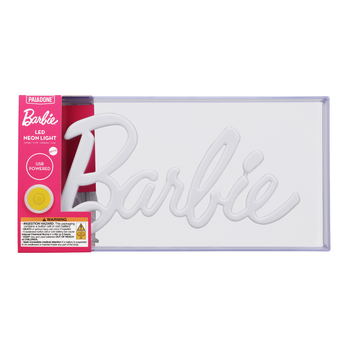 Lampa decorativa model Barbie de veghe noptiera birou sau gaming semn luminos LED NEON forma logo licenta Mattel - Lampa